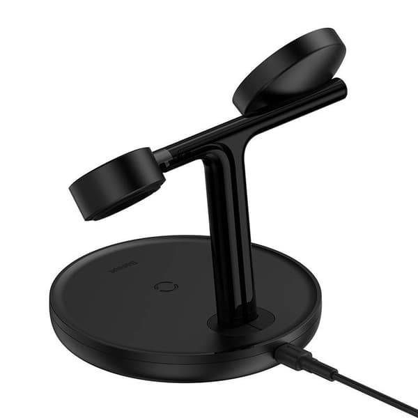 Baseus 3-i-1 15W MagSafe trådløs opladerstander (sort)