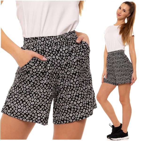 Dameshorts Blomster Elastisk Talje Viskose Klassisk Luftig MORAJ M