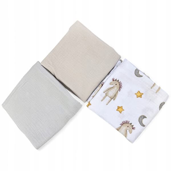 Plumeri Muslin Bleer Sæt med 3 Farver 70x70 cm