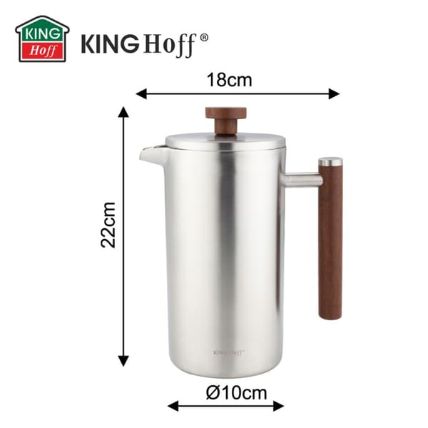 STÅLKOLVKANNA FÖR KAFFE OCH TE 1L KINGHOFF KH-1995