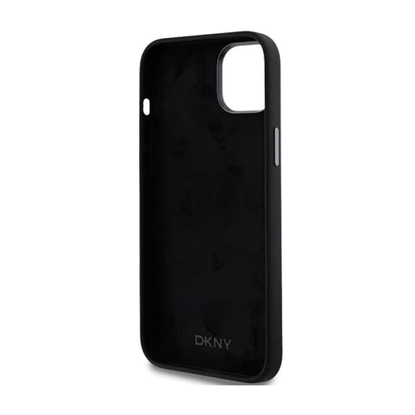 DKNY Flydende Silikone Metal Logo - iPhone 15 Plus / 14 Plus Etui (Sort)