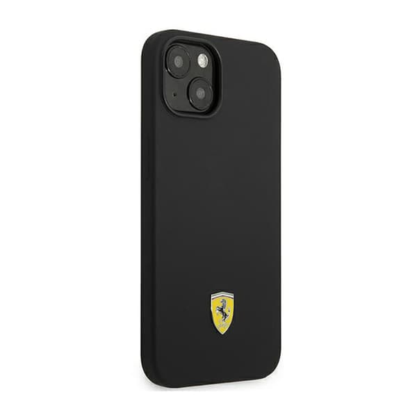 Ferrari Silikone Metal Logo - iPhone 14 Plus Cover (Sort)