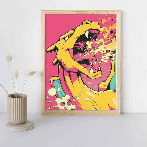 MALING EFTER TAL MED RAMME Malerier til maleri Pokémon Charizard 40x50 cm