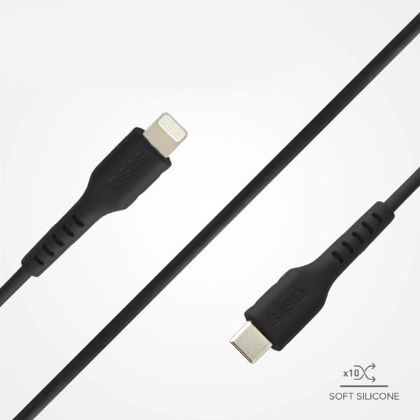 SBS TECABLEGITC1K USB-C - Lightning-kabel 1m - sort