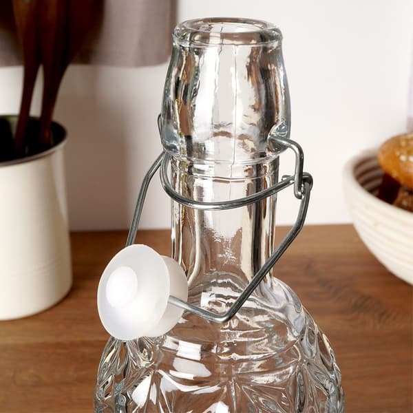 Glasflaske med klips 750 ml