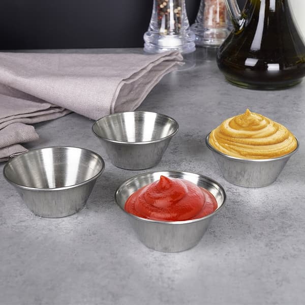 Stål dip-skål til sauce 6 cm, 40 ml 4 stk.