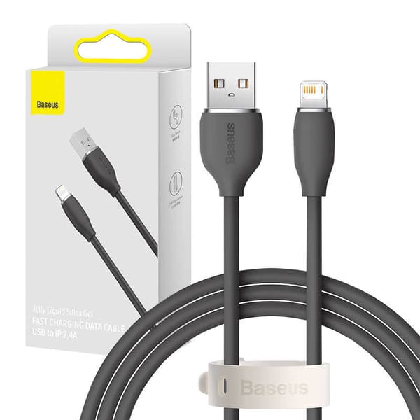 Baseus Jelly USB til Lightning-kabel, 2.4A 1.2m (sort)