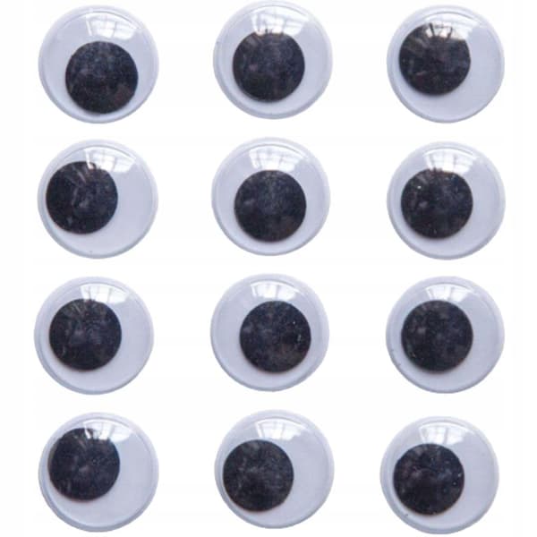 Itseteippy pyöreät liikkuvat silmät 20 mm, 12 kpl arkkia