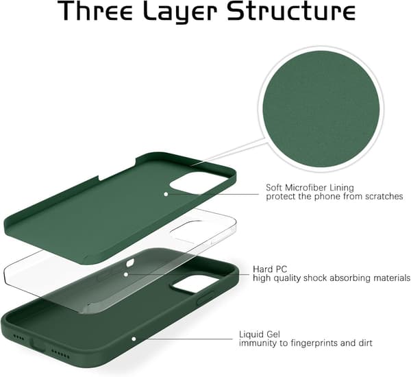 SKAL TILL IPHONE 12 PRO MAX 6,7' GRÖNT SILIKONSTARKT