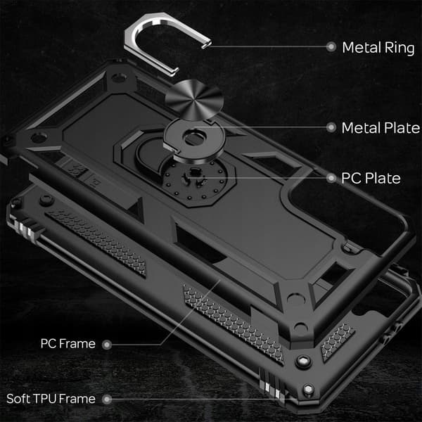 NALIA 360° roterende ringcover til Samsung Galaxy S21 Plus, sort