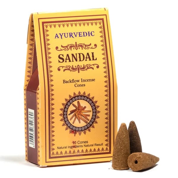 Ayurvedisk backflow rökelsekegler sandalträ