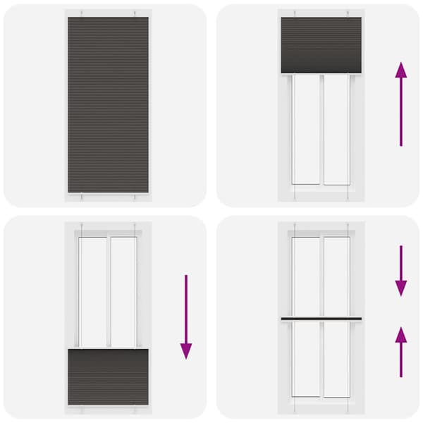 vidaXL plissegardin sort 95x200 cm stofbredde 94,4 cm