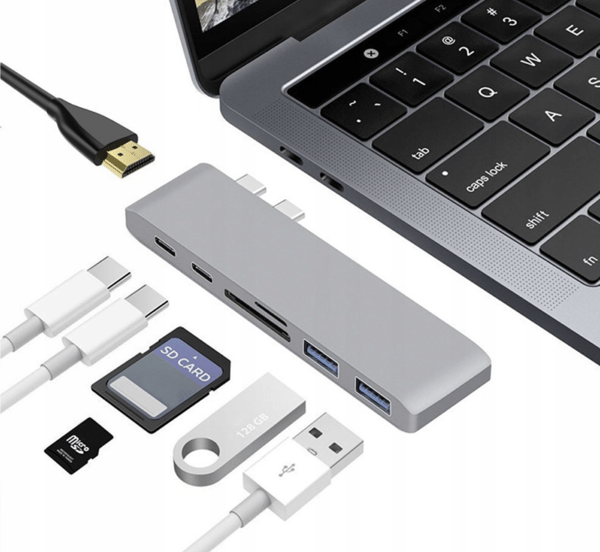 USB-C-keskitin USB THUNDERBOLT HDMI 4K MacBook Pro Airille