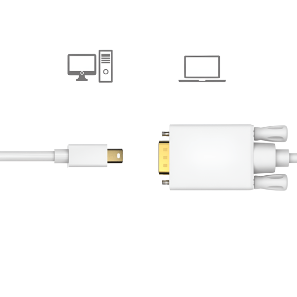 Kabeladapter fra mini DisplayPort til VGA han 1,8m adapter til Mac