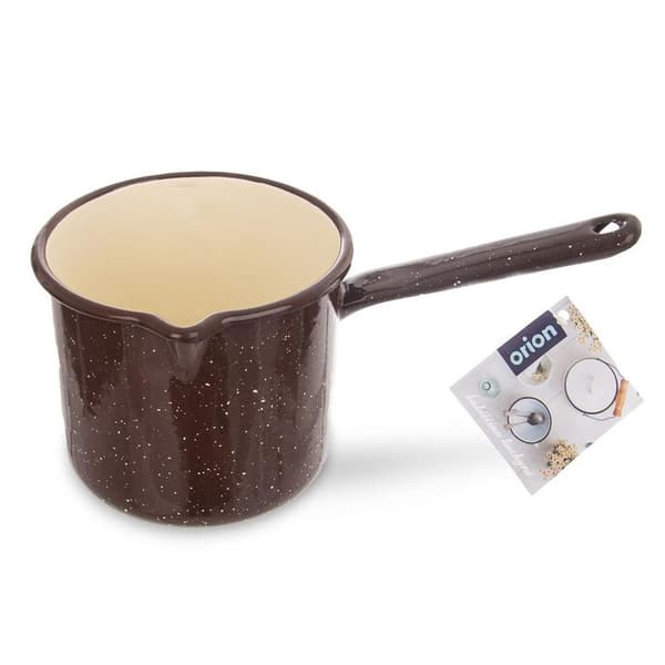 Emaljeret brun gryde 12 cm, 1,2 l