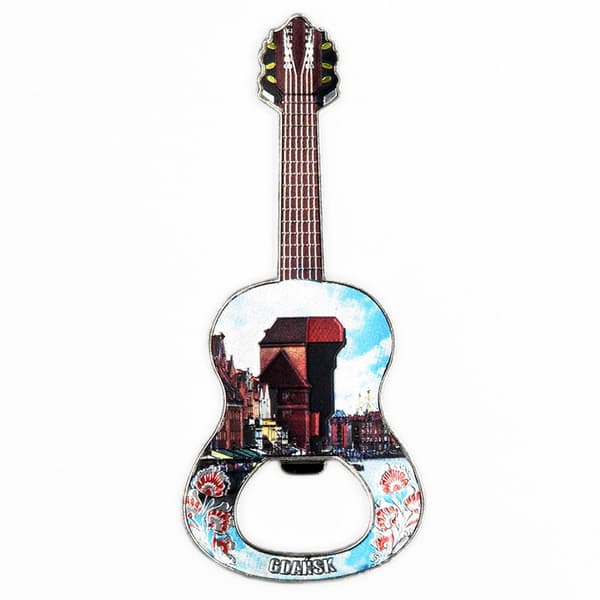 Kylskåpsmagnet gitarr Gdańsk Żuraw