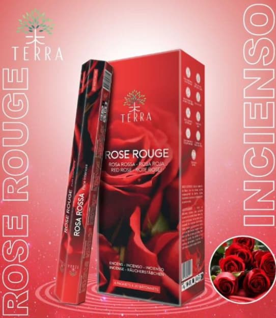 Terra Rød Rose røgelsespinde 20 stk. rød rose