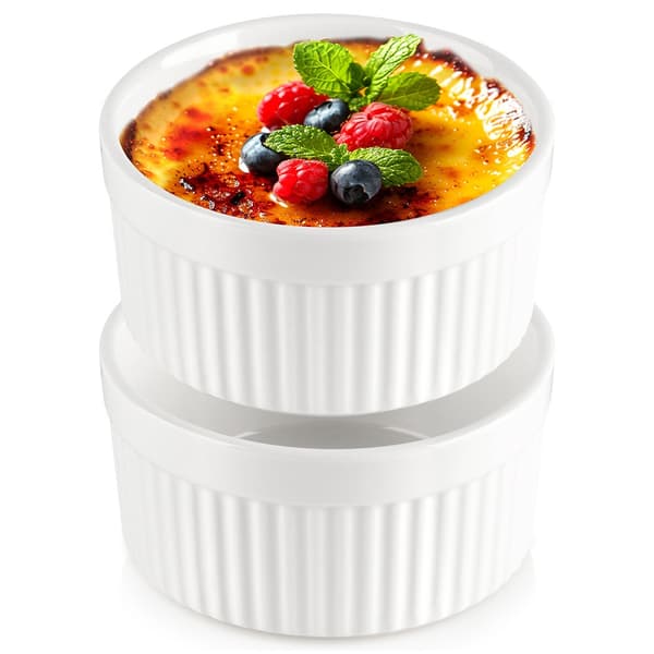 Hvide porcelænsbageskåle 260 ml 2 stk.