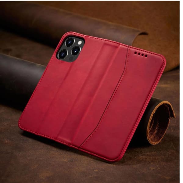 Magneetti Fancy Case iPhone 14 Pro -läppäkotelo, punainen
