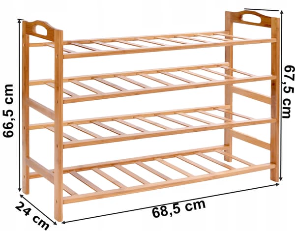 Neria bambus skohylde med 4 niveauer