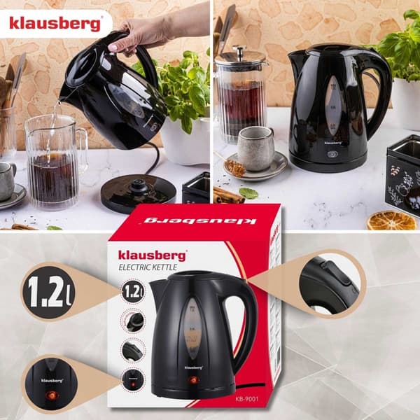ELKEDEL 1,2L KLAUSBERG KB-9001 SORT