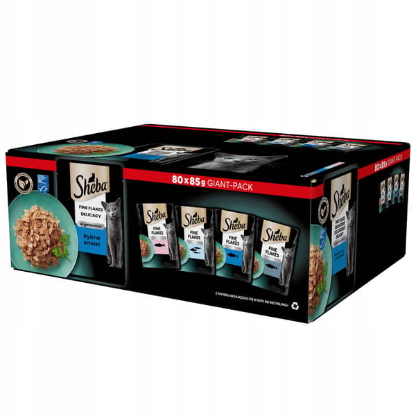 Sheba vådfoder til katte med fiskesmag 80x85g, 40 breve