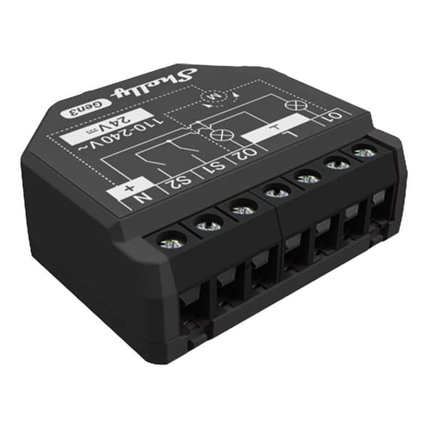 Shelly 2PM Gen3 WiFi/Bluetooth 2-kanals controller med energimåler