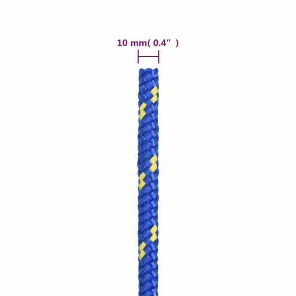 vidaXL Segelrep, Blå, 10 mm, 500 m, Polypropylen