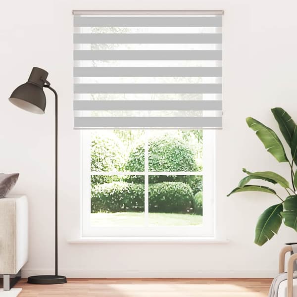 vidaXL Zebrarullgardin, ljusgrå, tygbredd 135,9 cm, polyester