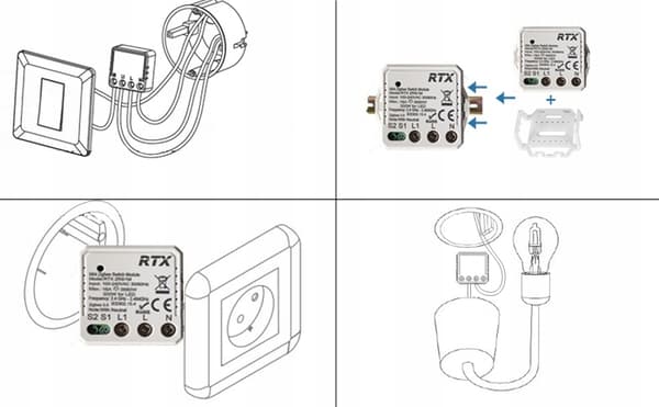 RTX SPÄNNINGSFRI NC NO MINI-relämodul TUYA WiFi + RF-kontroller