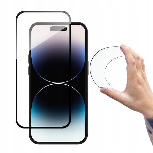 Wozinsky Helskydd Flexi Nano Glass härdat glas iPhone 14 Pro Max flexibelt med svart ram