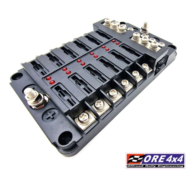 Sikringskasse med LED 12V - 12 poler