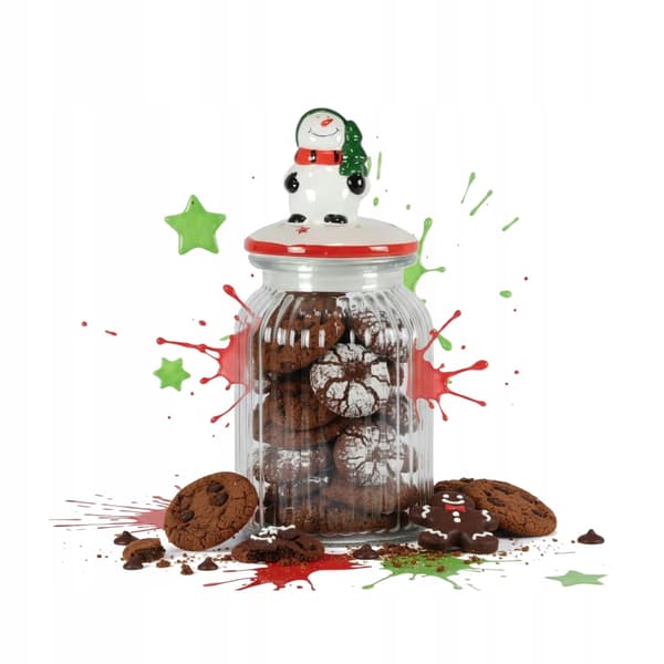 3x julglasburkar för pepparkakor och godis