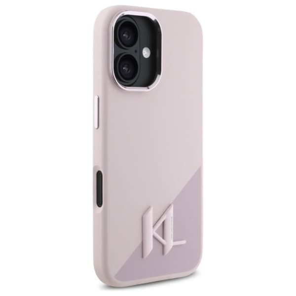 Karl Lagerfeld Silikone Shadow Metal Initial MagSafe - iPhone 16 cover (lyserød)