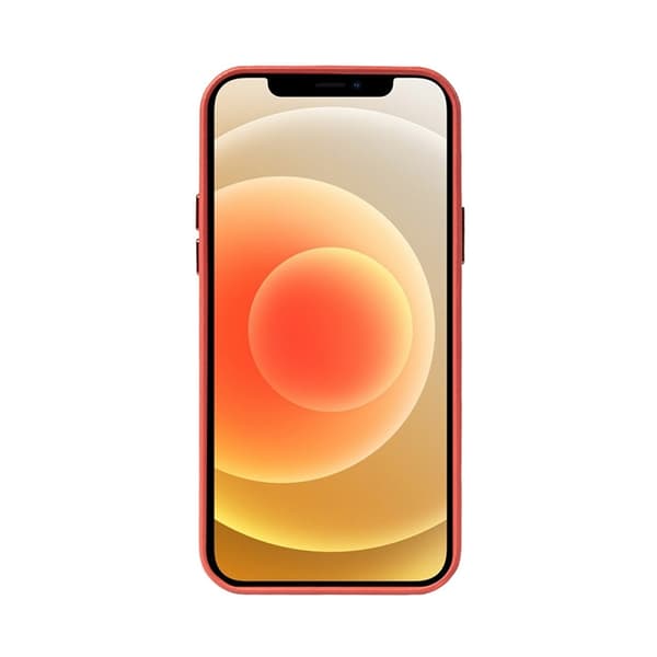 Crong Essential Cover - PU-læderetui til iPhone 12 / iPhone 12 Pro (rød)
