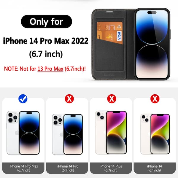 MUSTA SULJETTU SUOJA IPHONE 14 PRO MAX 6.7':LLE
