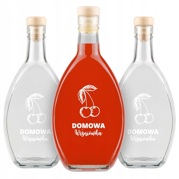 10 st ELIPSA-flaskor 500 ml tryckta HEMGJORD KÖRSBÄRSVODKA
