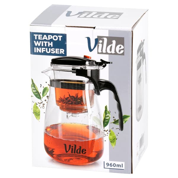 Glas kande med drypfri teinfuser 960 ml