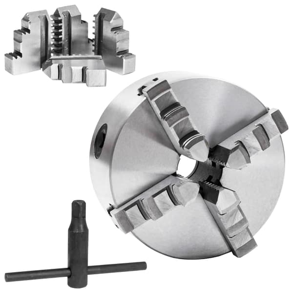 vidaXL Självcentrerande svarvchuck, 4 käftar, 125 mm, stål
