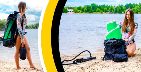 SUP paddelbräda pump ryggsäck väska set styv uppblåsbar stabil