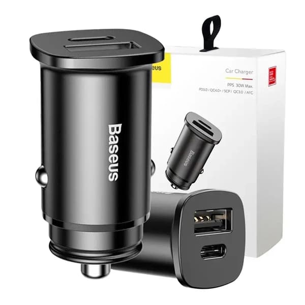 Baseus Square PPS QC4.0 / PD3.0 Billaddare 5A 30W (Svart)