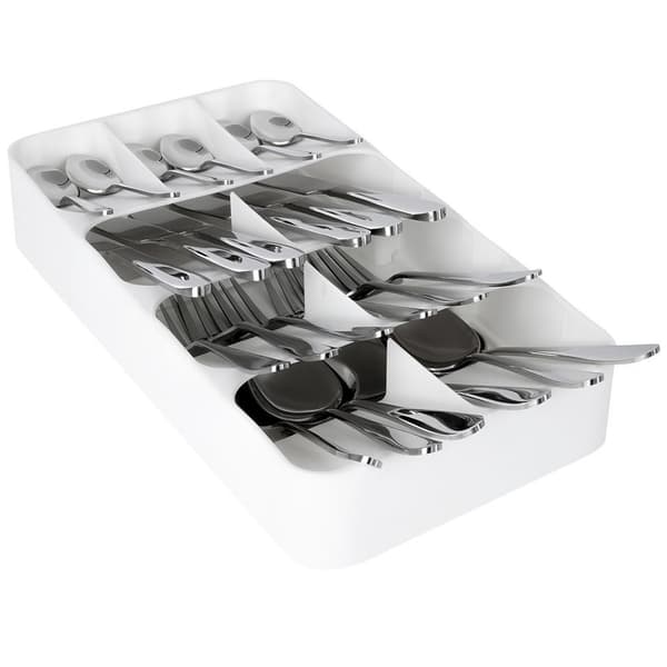 Besticksinsats för låda vit 39x17 cm
