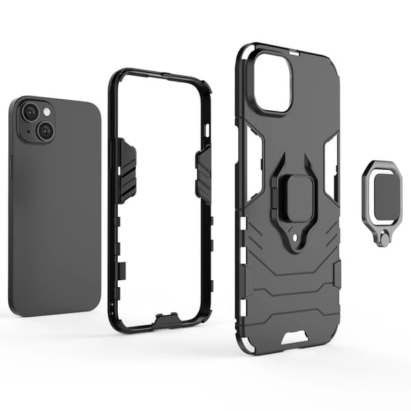 Ring Armor cover til iPhone 14 Pro Max pansret cover magnetisk holder ring sort