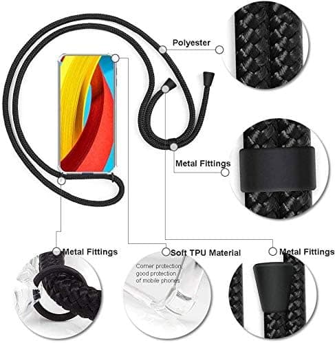 SILIKONEETUIS TIL SAMSUNG GALAXY NOTE 20 TRANSPARENT + SORT LANYARD