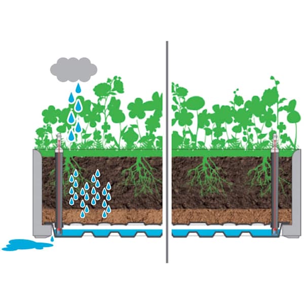 vidaXL højbed med espalier og vandingssystem, grå