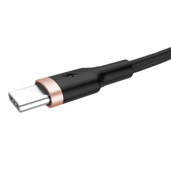 STARK KABEL MED SPIRALFJÄDER USB USB-C FLÄTAD 3A 1,5M FÖR BIL-IP