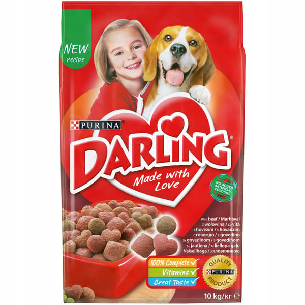 Purina Darling torrfoder för hundar 2x10 kg nötkött och kyckling