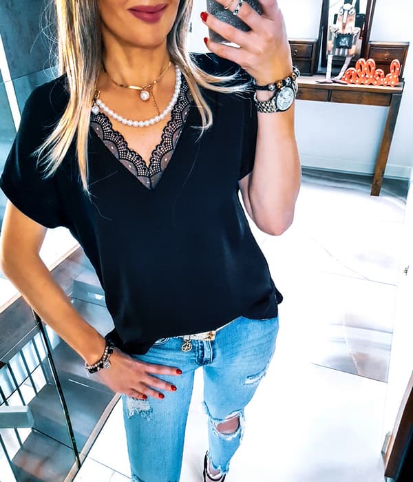 BLUSE OVERSIZED FLAGERMUS UNDER JAKKE TOP 4XL