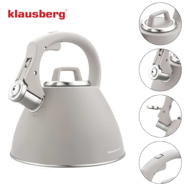 STÅLKEDEL MED FLØJTE 2,5L KLAUSBERG KB-7953