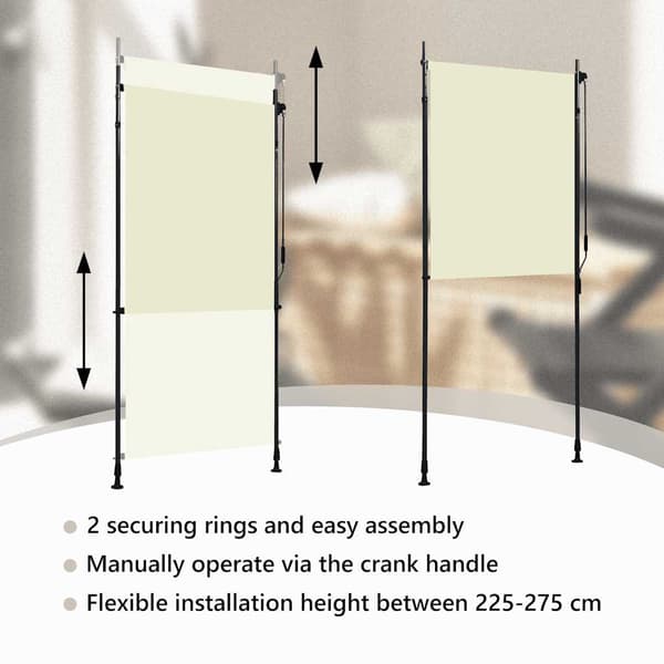 vidaXL Rullgardin, 100x270 cm, Creme